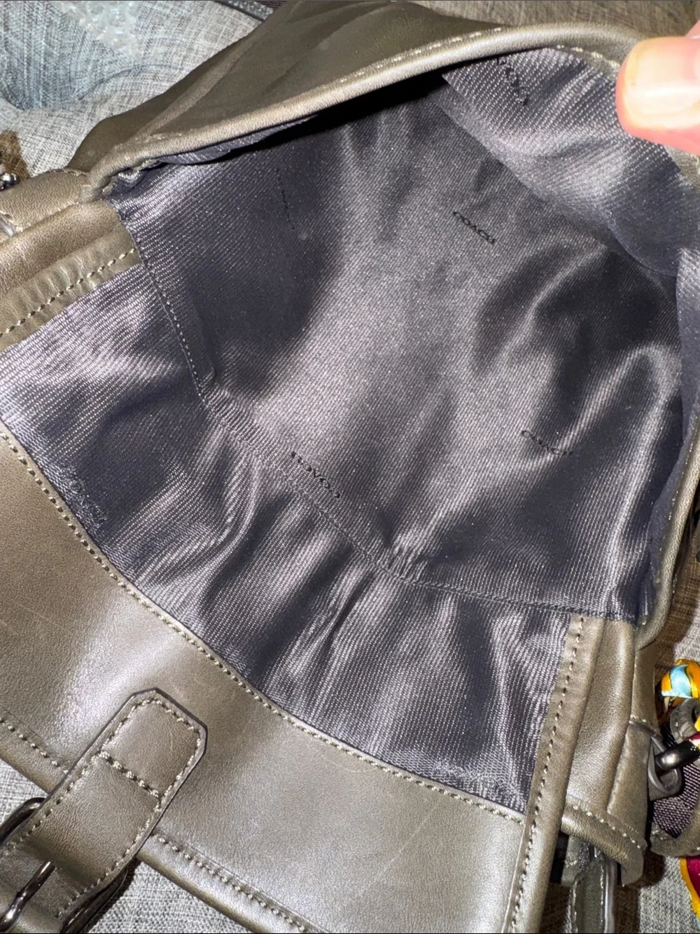 Coach Bag Messenger Dark Olive Green Leather Crossbody Bag